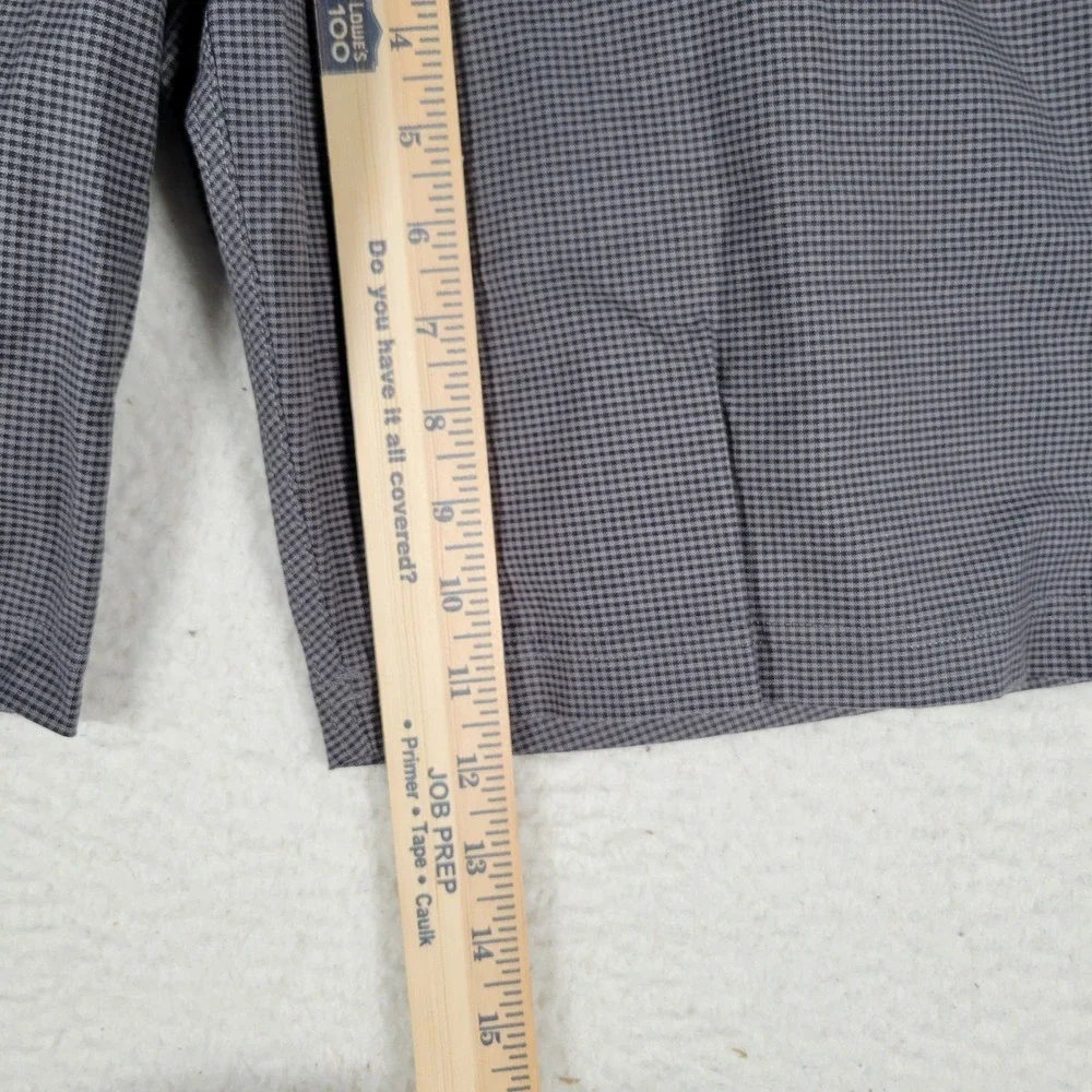 Lululemon Commission Shorts Men 32 Grey Micro Check Stretch Golf Chino 9 Inseam